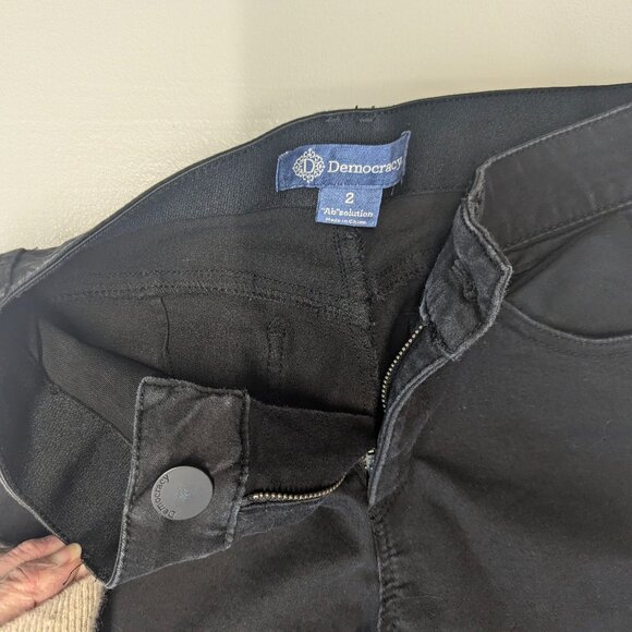 Democracy "Ab"solution® Skinny Leg Mid Rise Denim Ankle Jeggings Sz 2 Black - Picture 5 of 13